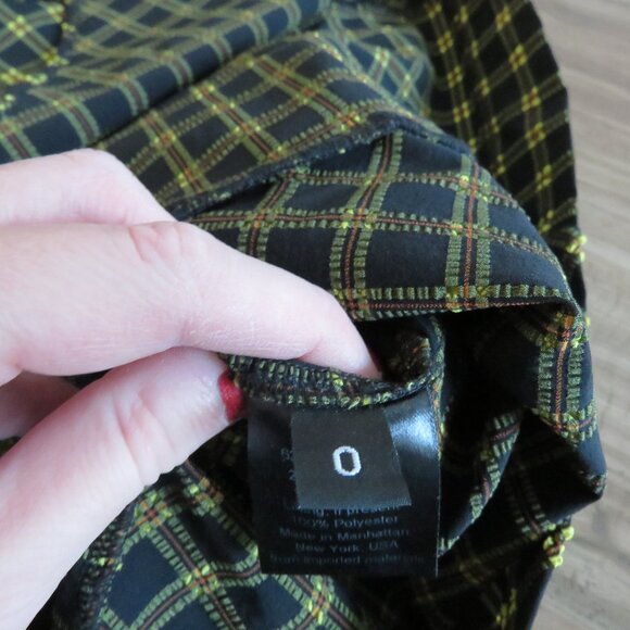 RACHEL COMEY Black Yellow Gingham Seersucker Ruched Midi Skirt - Size US 0 - Picture 15 of 15